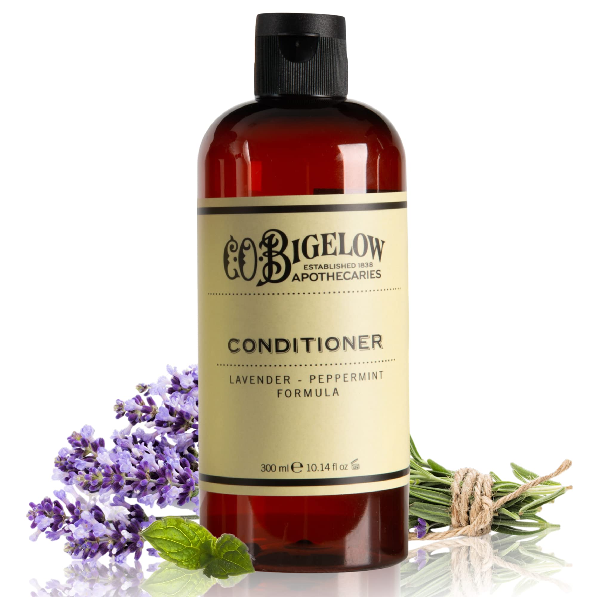 C. O. Bigelow Condicionador Lavanda Menta en botella, hidratación suave para el cabello.