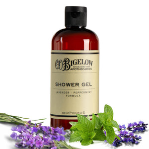 C.O. Bigelow Gel de Ducha Lavanda Menta, botella visible para hidratación suave