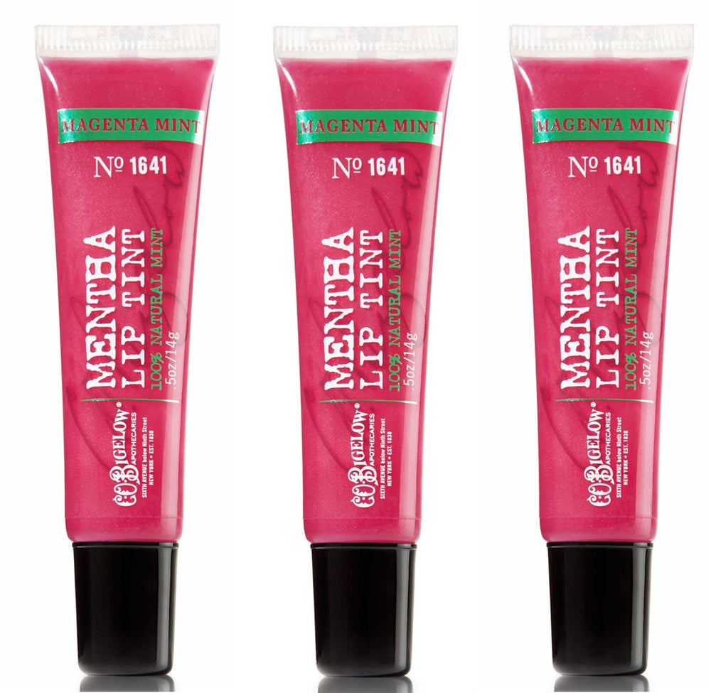 C.O. Bigelow Mentha Tinte Labial Magenta, conjunto de 3, color suave y frescura duradera.