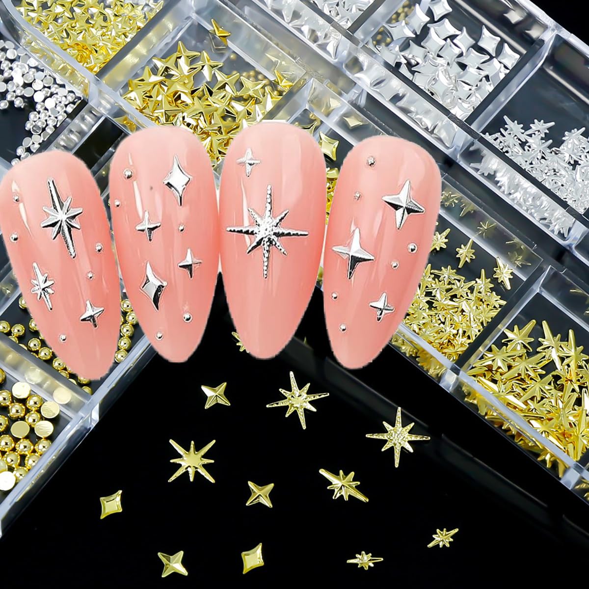 Cagzzee Adornos metal Uñas, brillo resistente para decoración duradera.