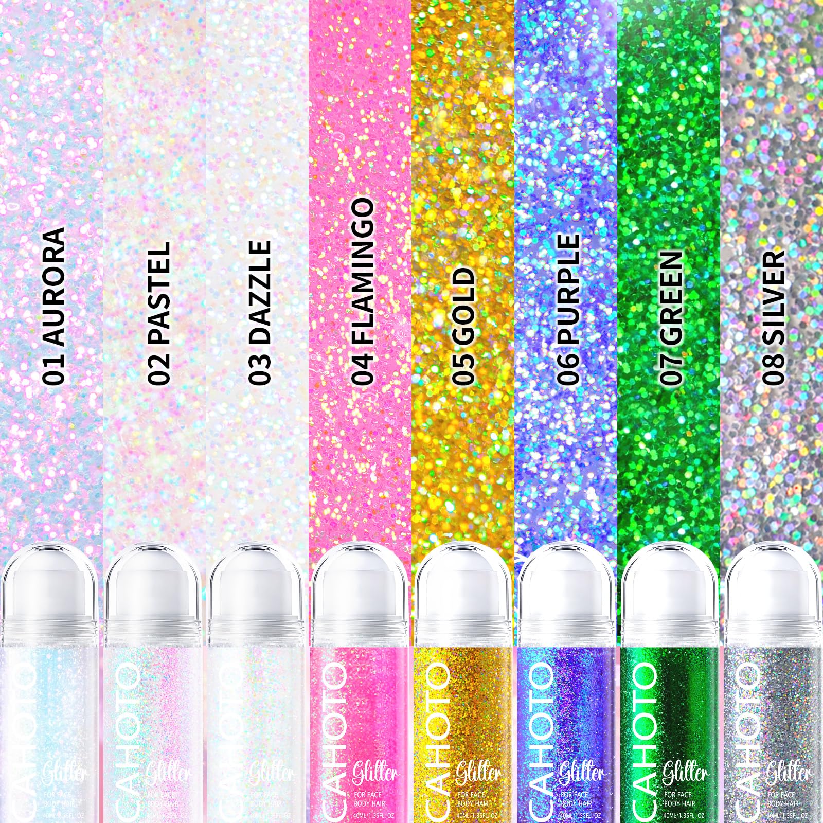 CAHOTO brillo verde de larga duración para fiestas y desfiles.
