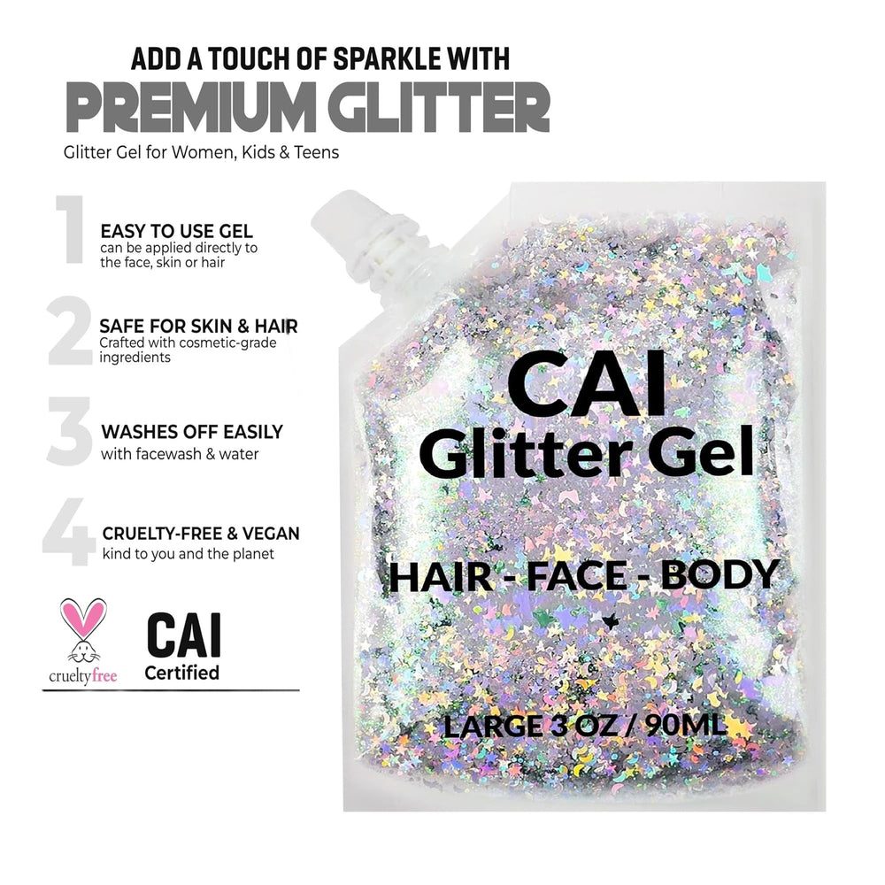 CAI BEAUTY NYC brillo para halloween y cosplay con acabado visible