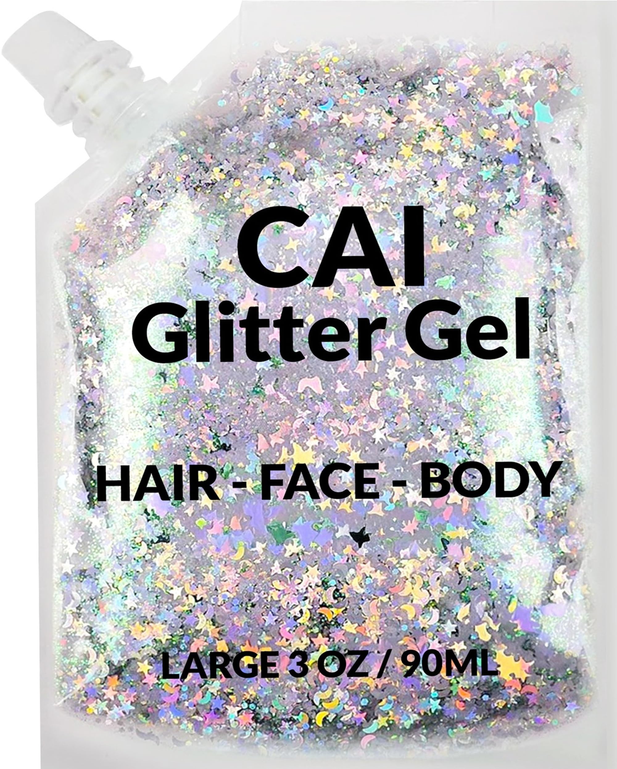 CAI BEAUTY NYC gel brillo facial luna y estrellas para estilo impactante