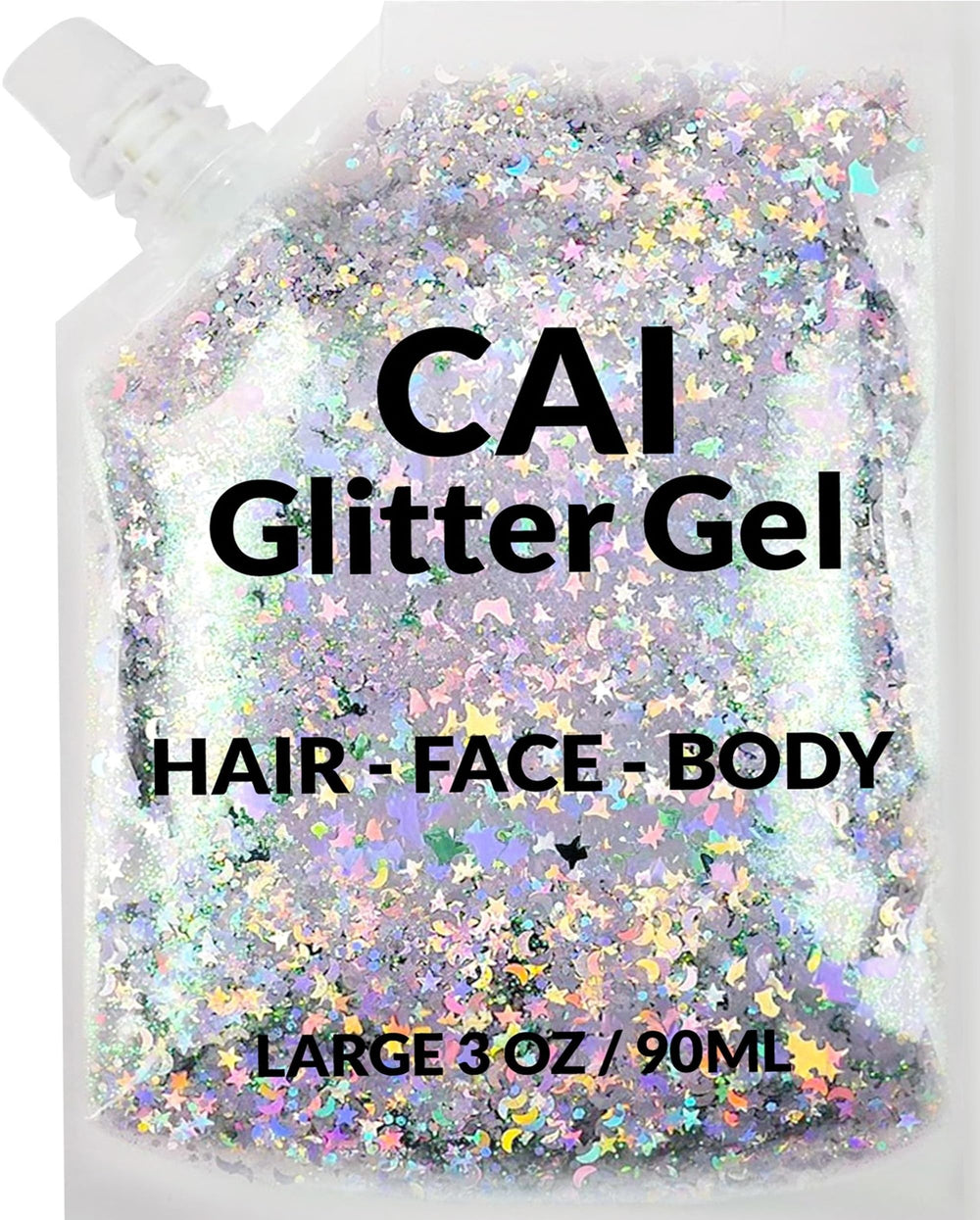 CAI BEAUTY NYC gel brillo facial luna y estrellas para estilo impactante