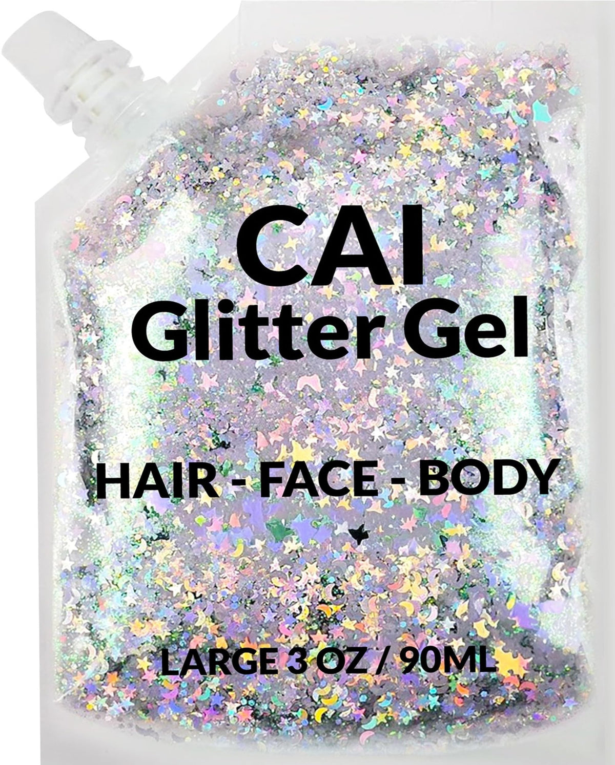 CAI BEAUTY NYC gel brillo facial luna y estrellas para estilo impactante