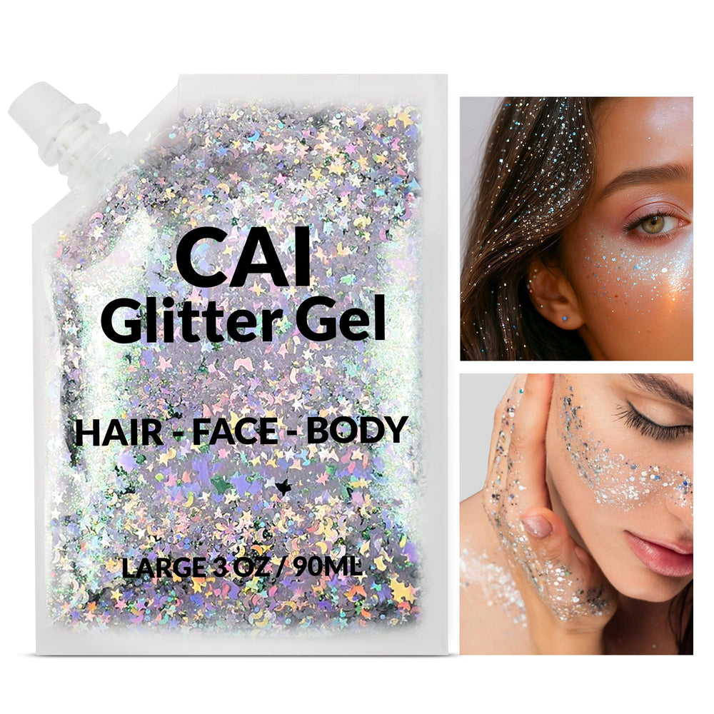 CAI BEAUTY NYC gel brillo pelo con luna y estrellas para estilo único