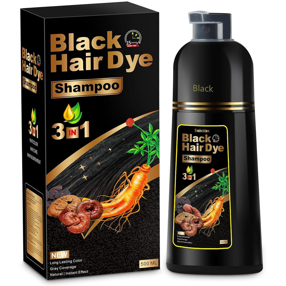 CAJPK shampoo-tinte-3en1-cabello-gris cubre canas rápido con tono natural
