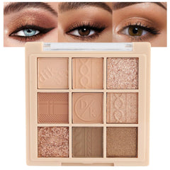 CAKAILA Paleta 9 colores neutros frente, ideal para looks diarios suaves