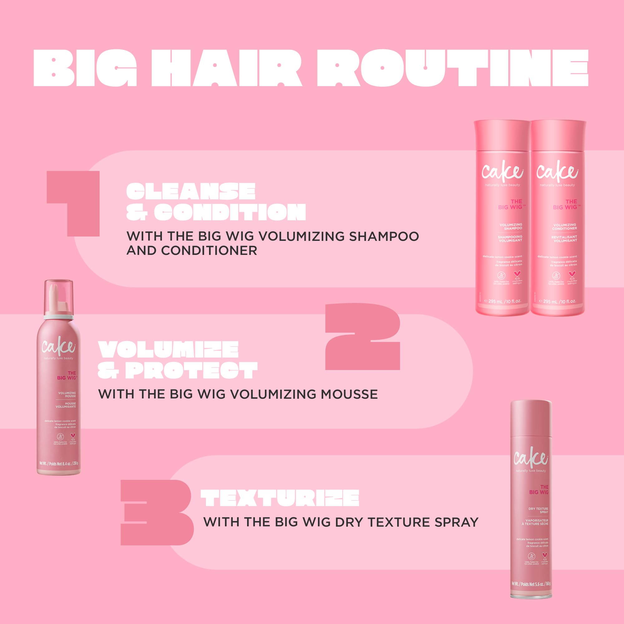 Cake Beauty Big Wig, rutina de volumen en ducha para mayor cuerpo