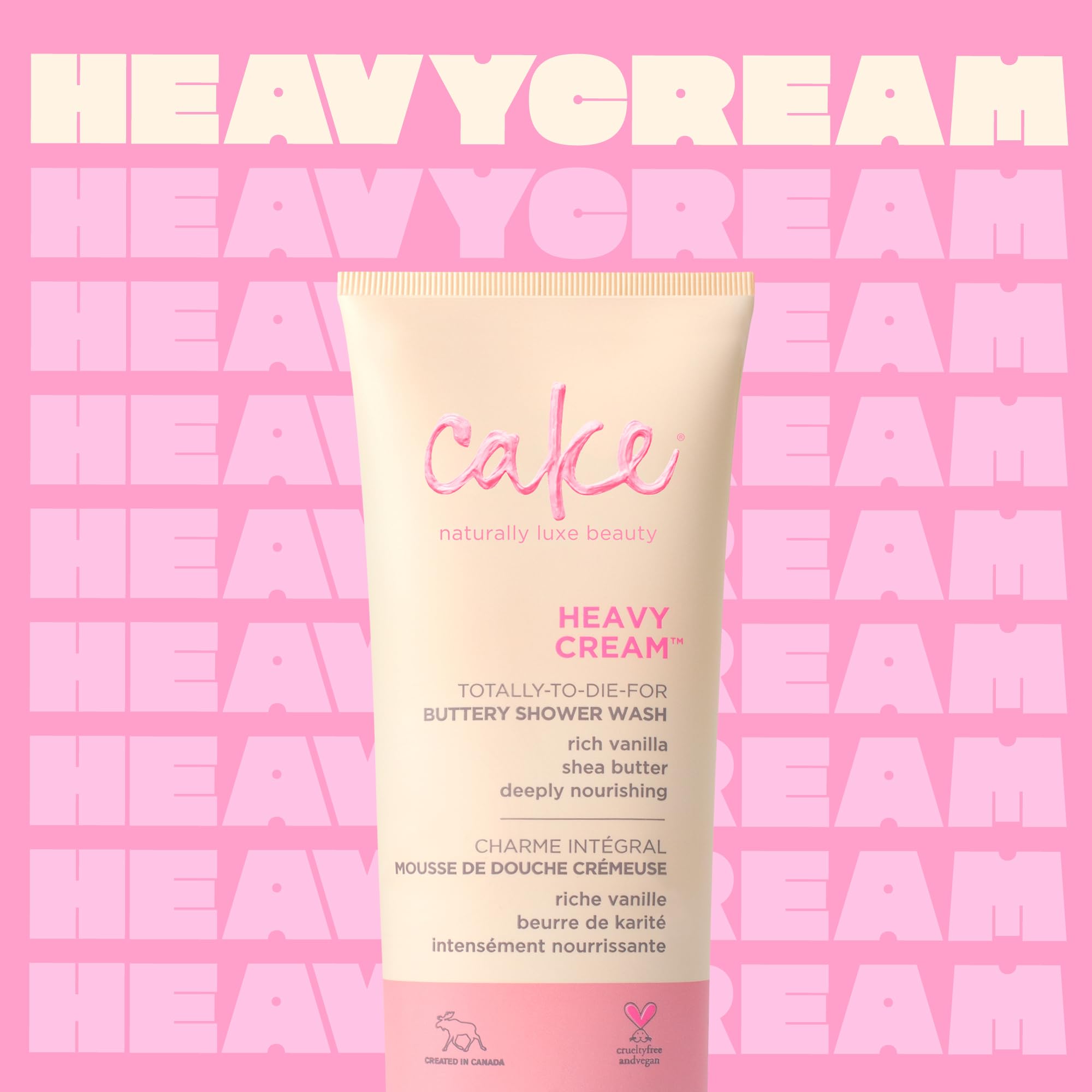 Cake Beauty: visual de aceite de coco que nutre y suaviza la piel durante la ducha.