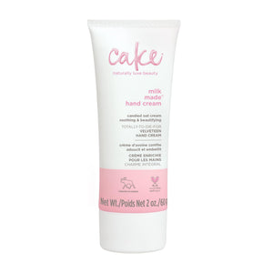 Crema de manos Cake Beauty Velveteen, textura terciopelo para hidratación suave.