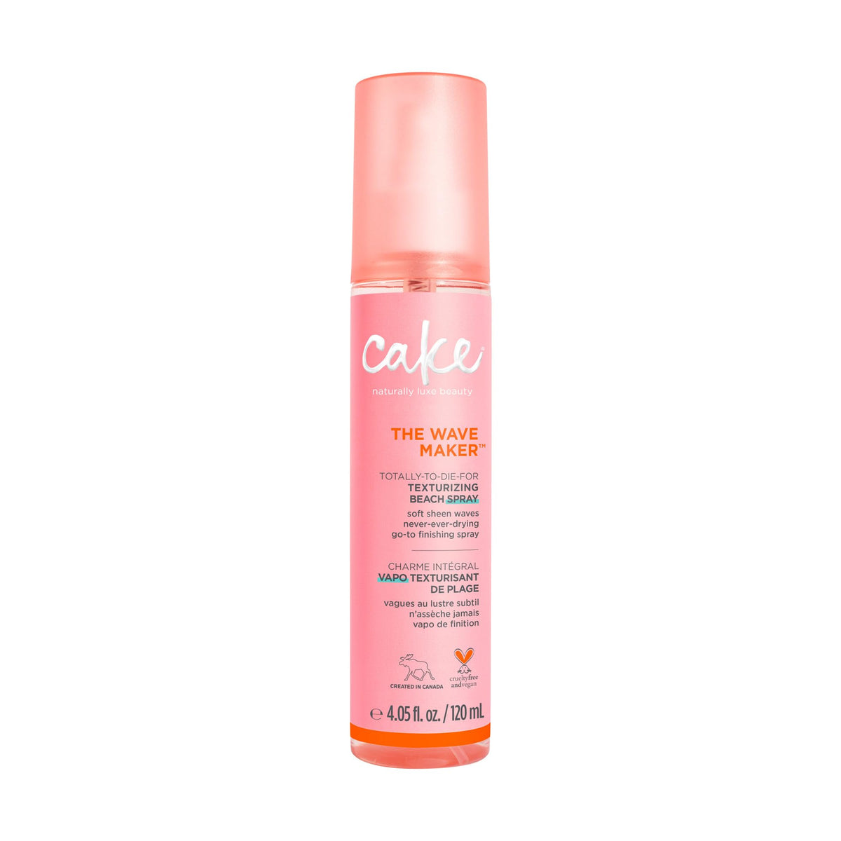 Cake Beauty Wave Maker: frasco texturizante para playa con volumen suave.