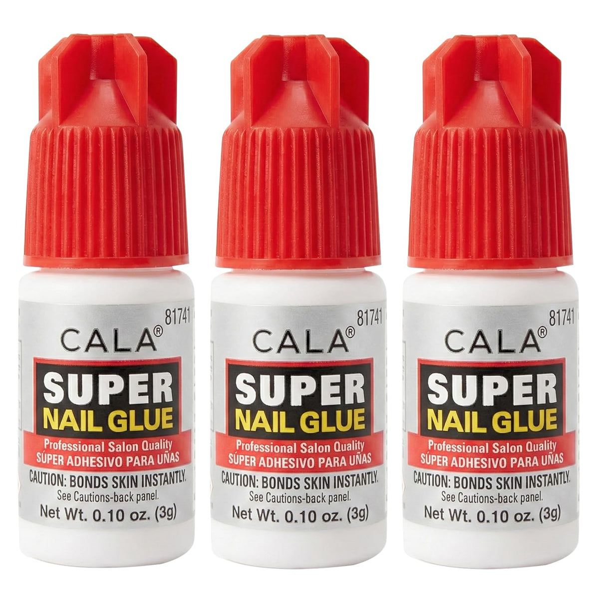 La CALA Super Nail Glue ofrece bote-seco-rapido para fijación rápida y duradera de uñas.