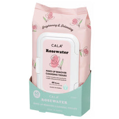 CALA toallitas desmaquillantes con agua de rosas para desmaquillar e hidratar, maquillaje resistente al agua