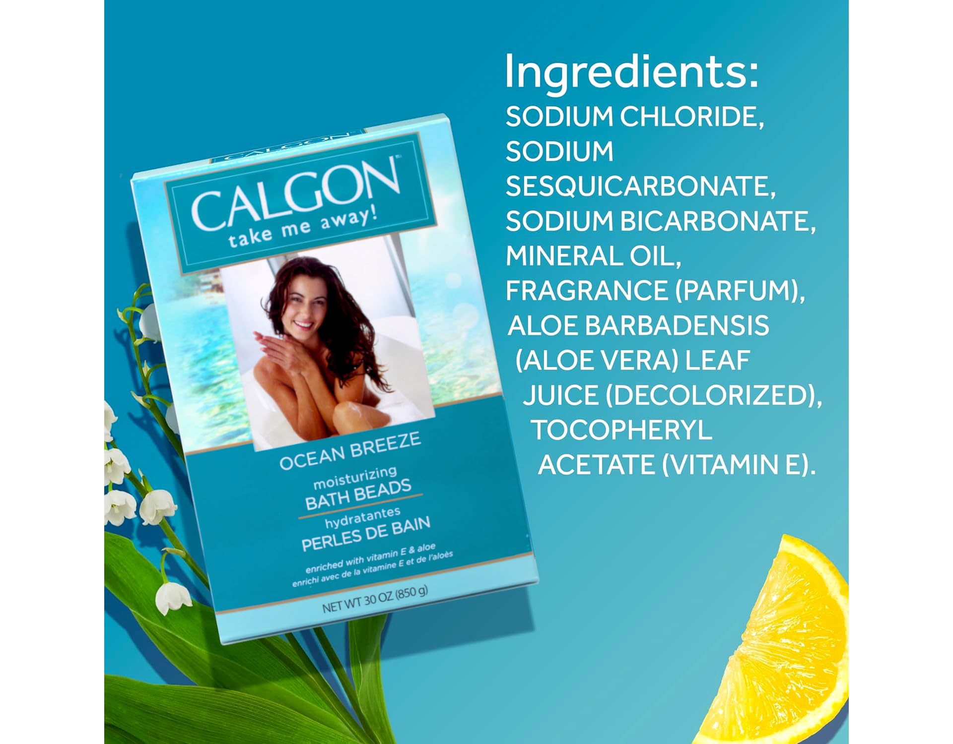Calgon Brisa Marina, baño relajante con aroma fresco.
