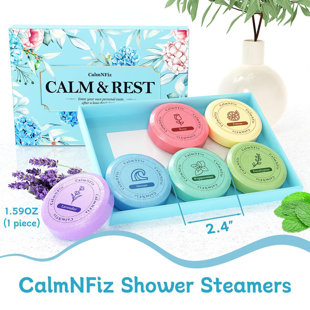 CalmNFiz: tableta para ducha océano, aroma marino revitalizante.