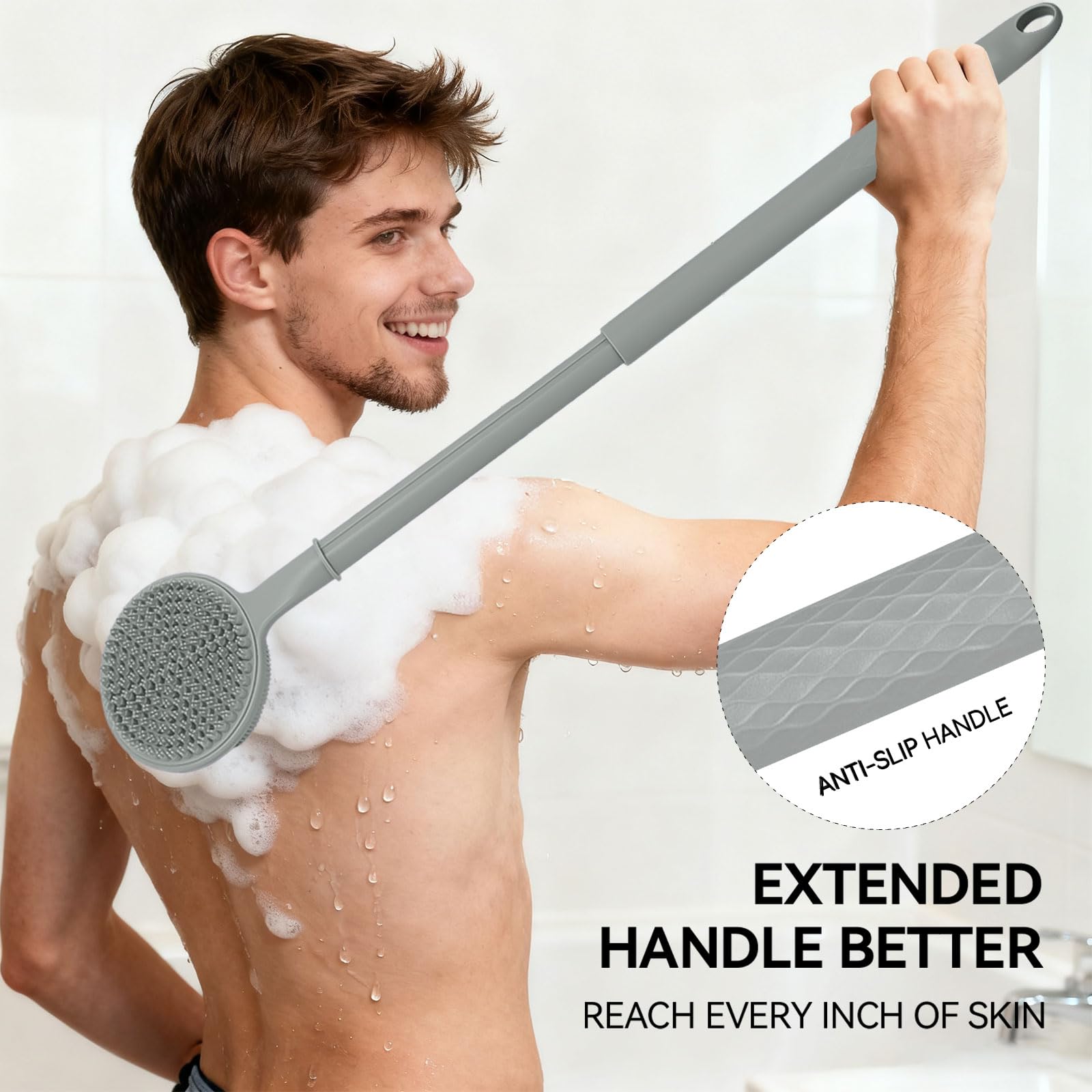 CAMENDE mango extendible 5 niveles permite alcanzar toda la espalda sin esfuerzo