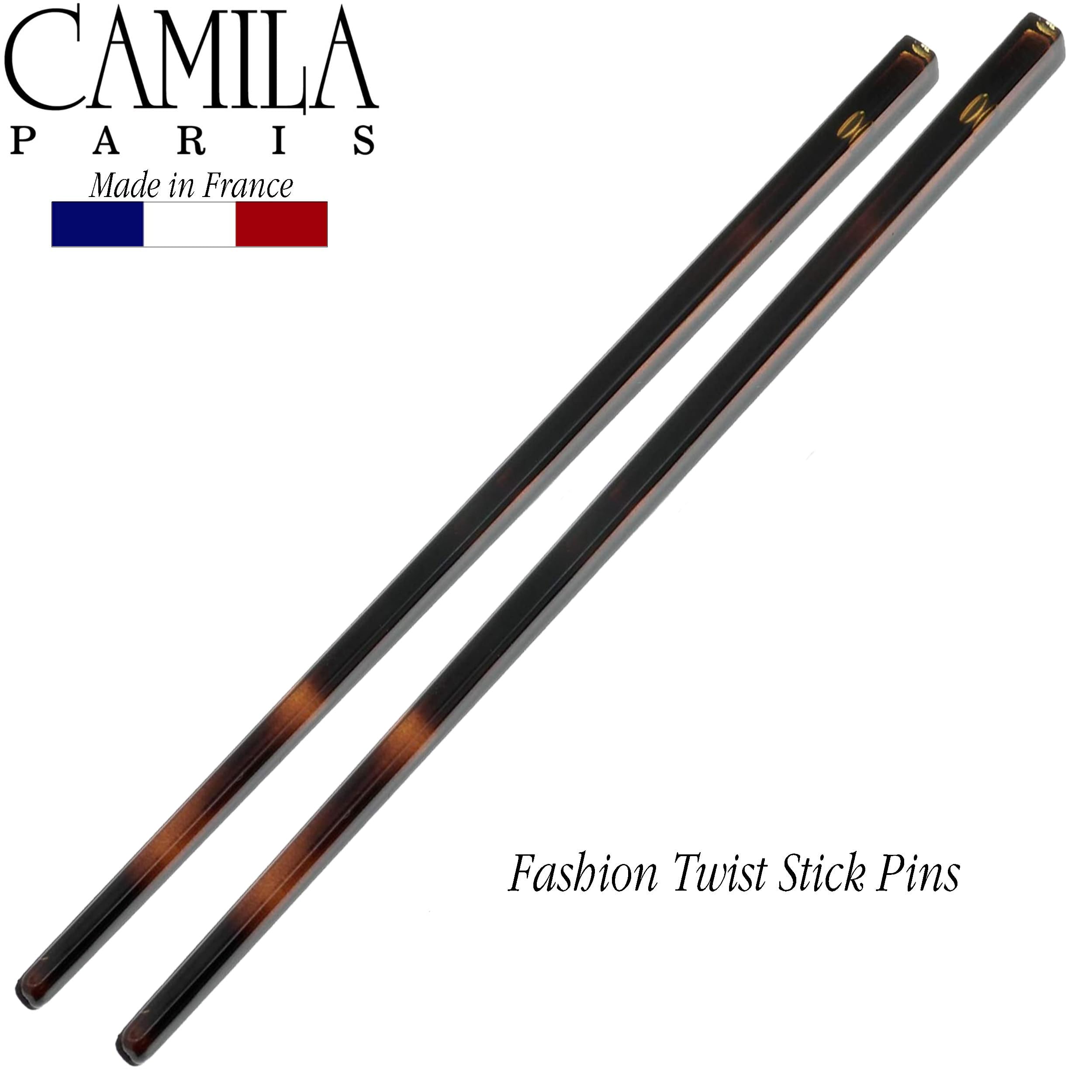 Detalle brillo y acabado de lujo de la pinza Camila Paris AD28/2.
