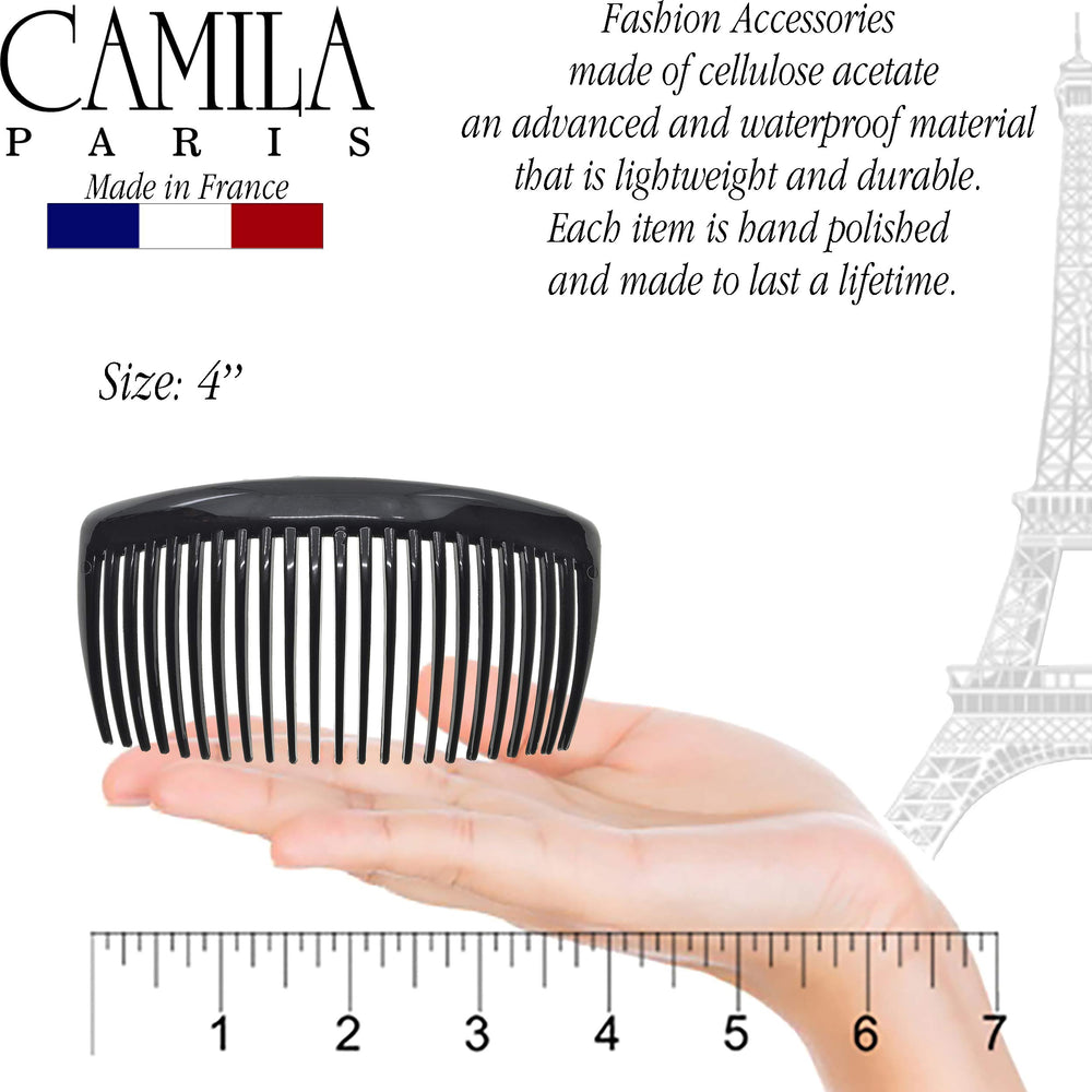 Camila Paris CP2910 diseño curvo, peine frances negro ideal para recogidos.