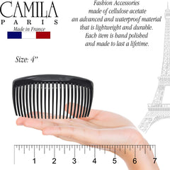 Camila Paris CP2910 diseño curvo, peine frances negro ideal para recogidos.