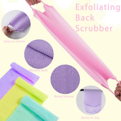 CANIPHA exfoliante de espalda con manijas morado, ayuda a desobstruir poros y cuidar la piel.