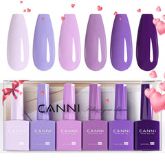 CANNI: set de esmalte gel morado, 6 piezas de 9 ml cada una para uñas.