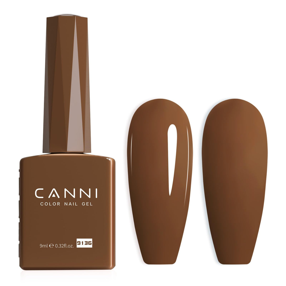CANNI botella color cacao para visualización precisa del gel