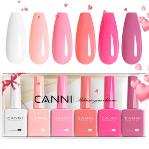 Set de esmalte gel rosa 9 ml de CANNI, brillo duradero para uñas radiantes.