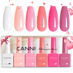 Set de esmalte gel rosa 9 ml de CANNI, brillo duradero para uñas radiantes.