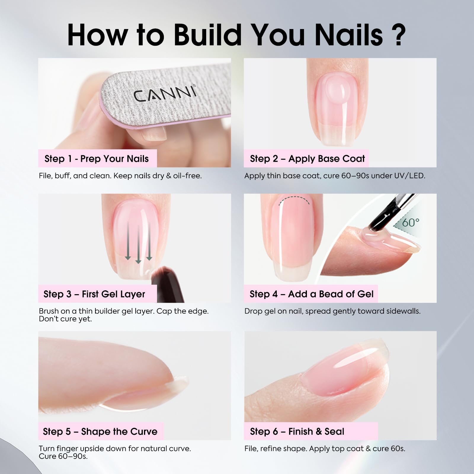CANNI ayuda a fortalecer las uñas naturales y prevenir quiebres.
