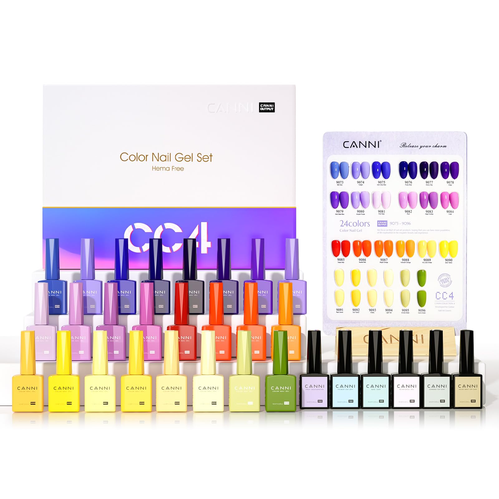 CANNI esmalte gel 30 piezas para manicura en casa, variedad de colores.