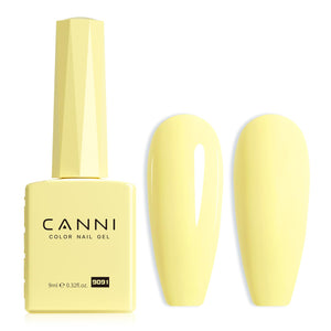 CANNI Esmalte gel amarillo, vista del bote colorido para ver el tono con precisión
