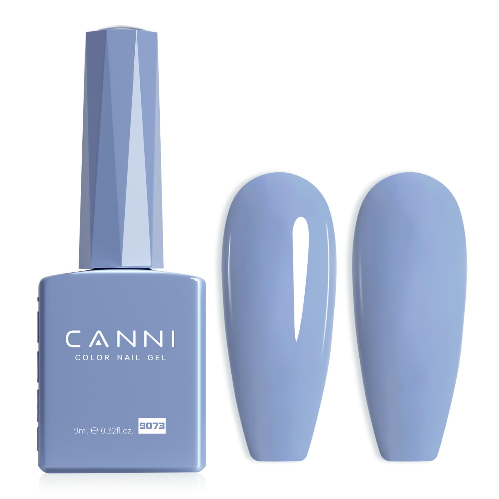 CANNI Esmalte gel azul claro, botella de color para ver el tono real durante la manicura.