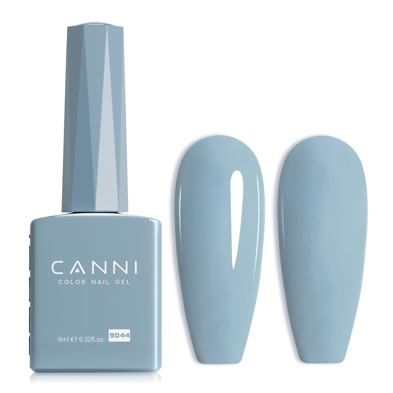 CANNI esmalte gel azul claro: visten botes de color para ver el tono real durante la manicura