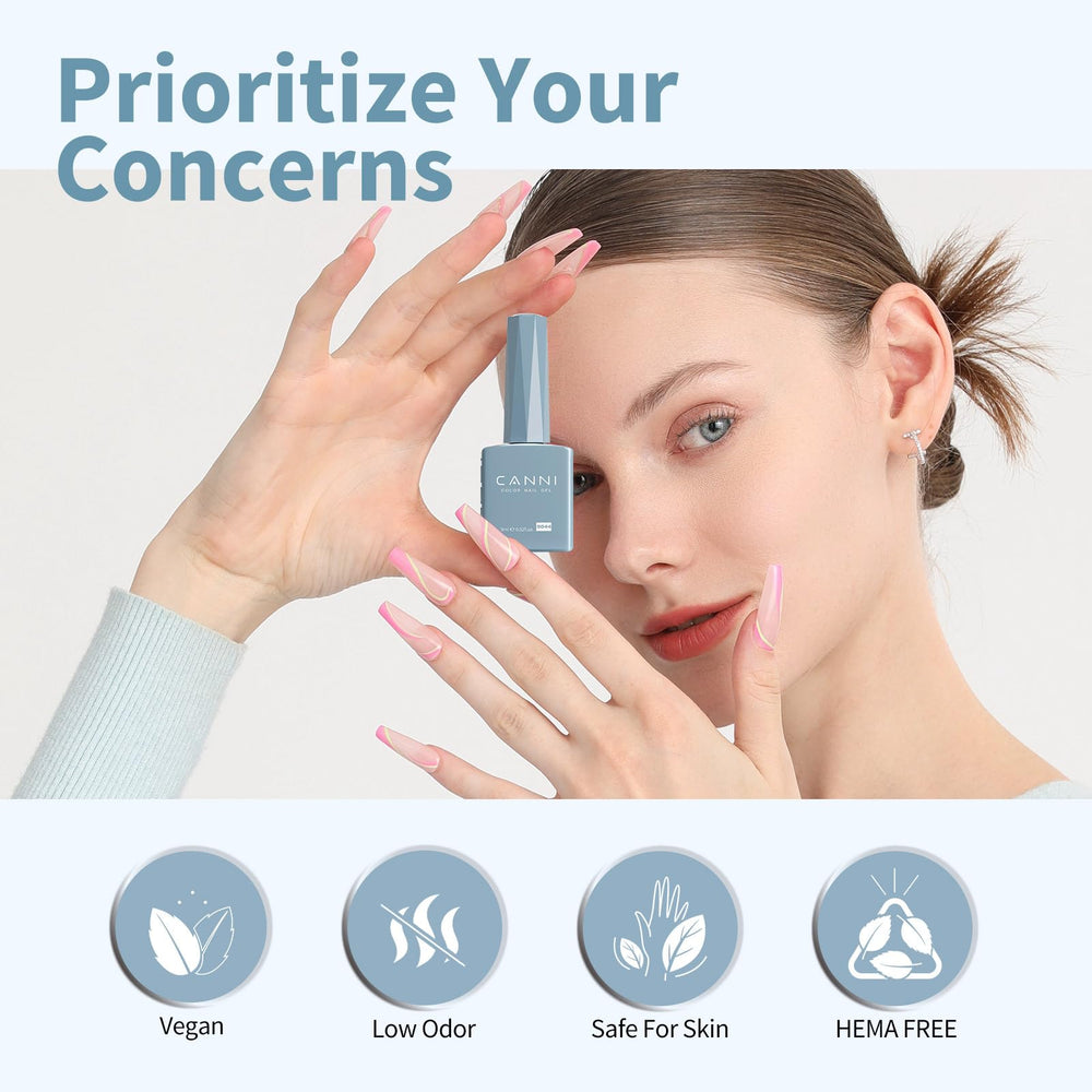 CANNI esmalte gel requiere base y capa superior para acabado óptimo