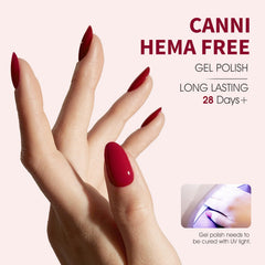 Esmalte gel CANNI de alto brillo para un acabado resplandeciente.
