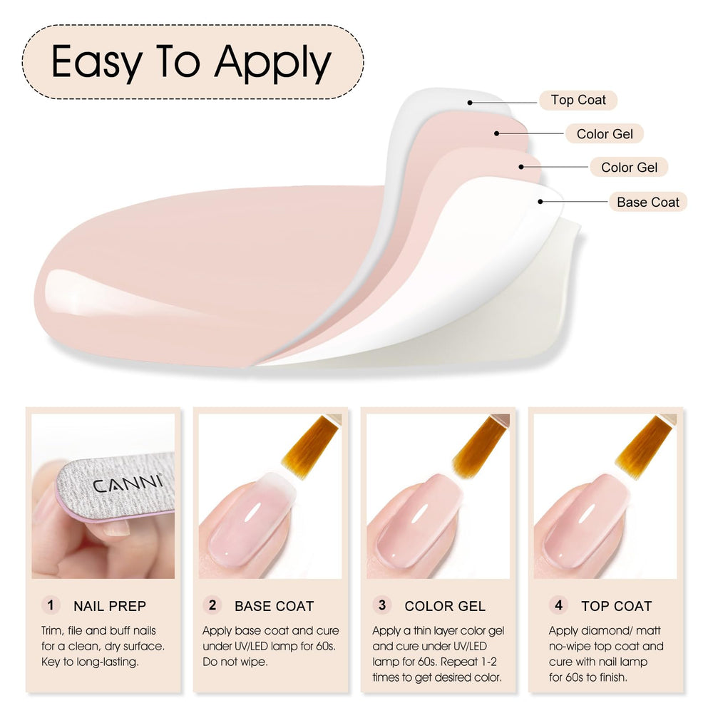 CANNI esmalte gel larga duración, uñas perfectas por más días.
