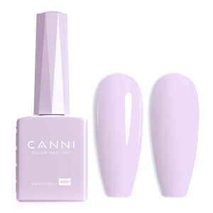 CANNI esmalte gel morado claro en botella de color, tono preciso para manicuras.