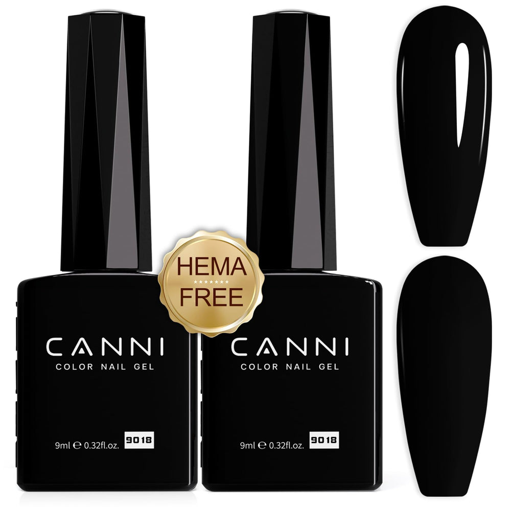 Esmalte gel negro de CANNI con brillo para uñas