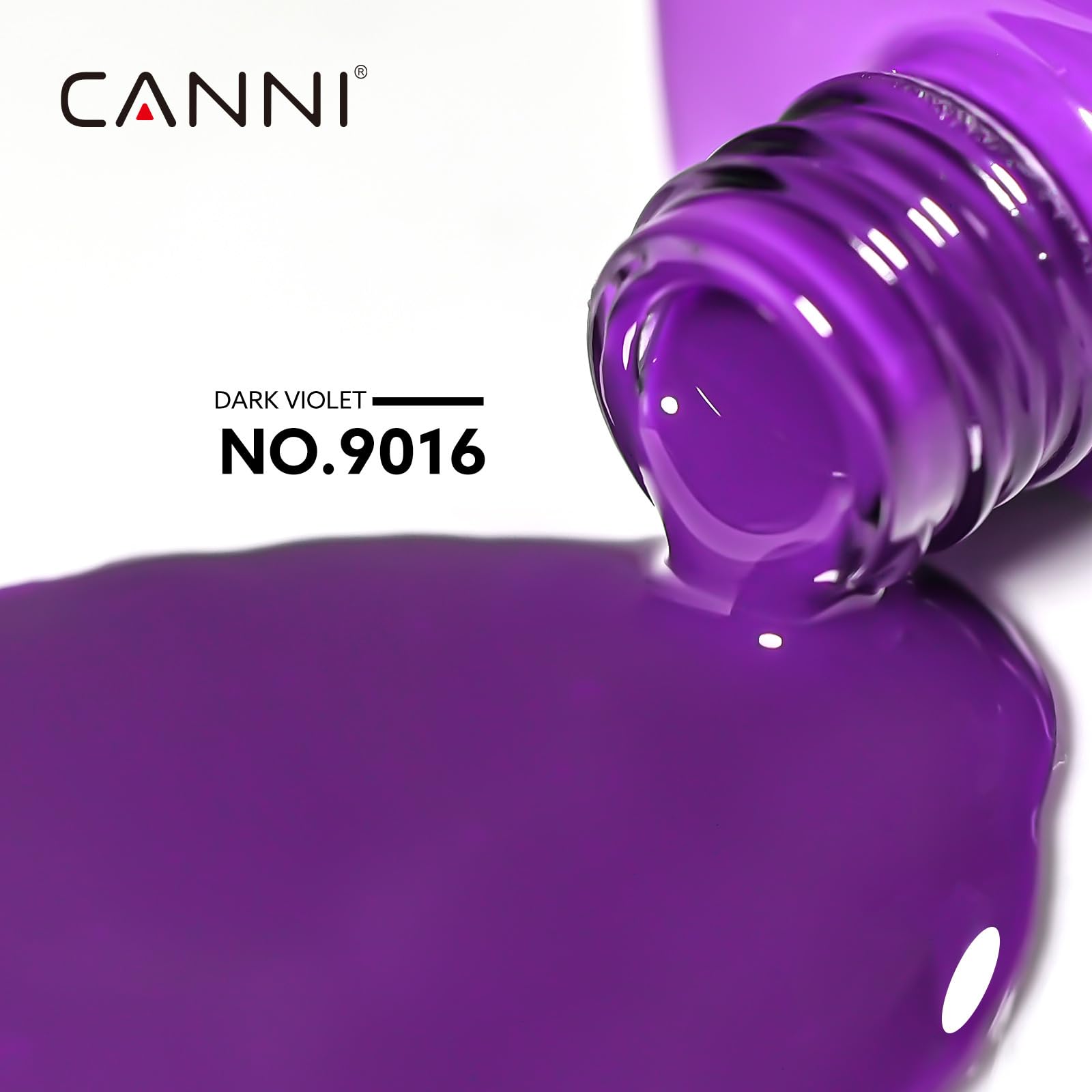 CANNI Esmalte gel púrpura oscura, aplicación suave para uñas uniformes.