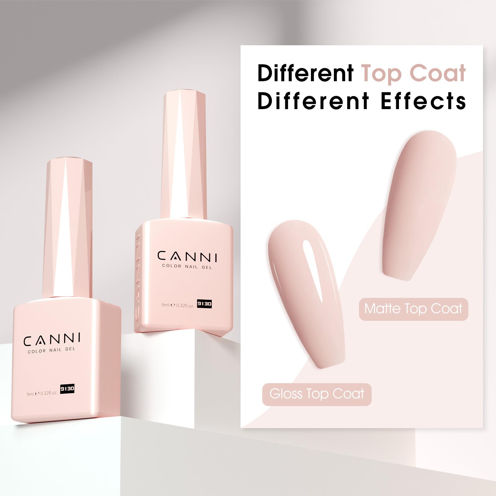 CANNI esmalte gel con resina natural, fórmula suave y de bajo olor.