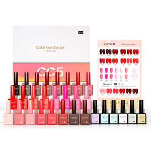 Esmalte gel CANNI rojo oscuro para acabado brillante y duradero.