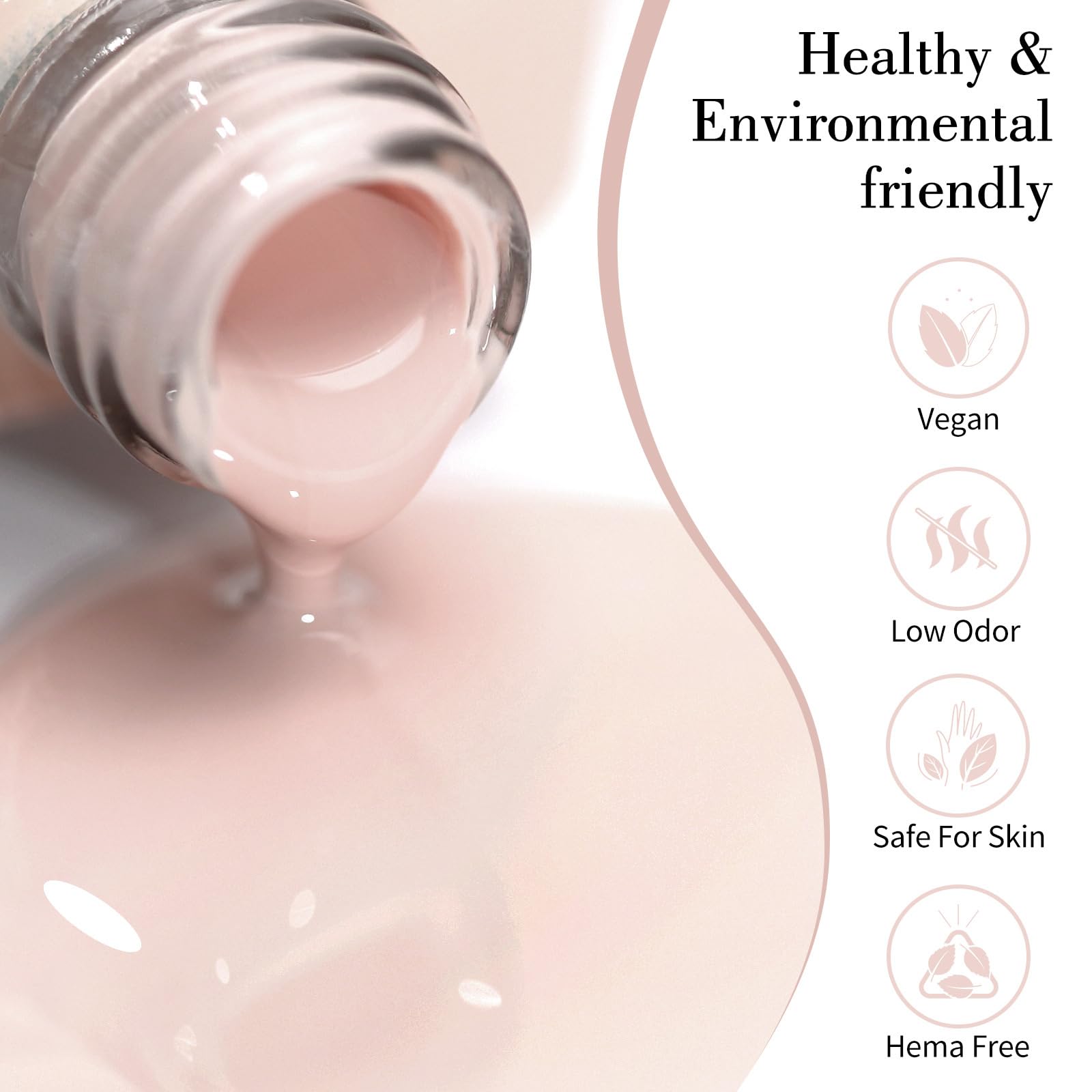 CANNI esmalte gel rosa claro, aplicación precisa para uñas lisas.
