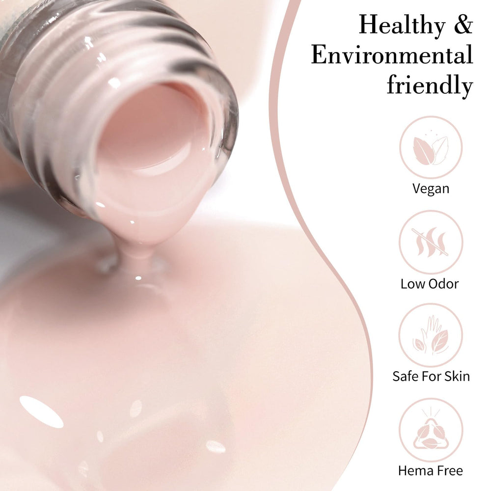 CANNI esmalte gel rosa claro, aplicación precisa para uñas lisas.