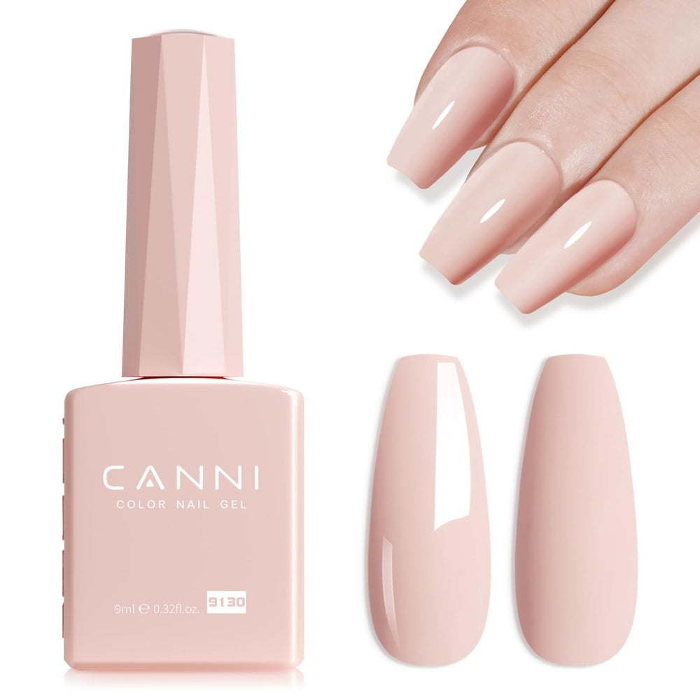 CANNI esmalte gel rosa claro en botella, acabado brillante para uñas.