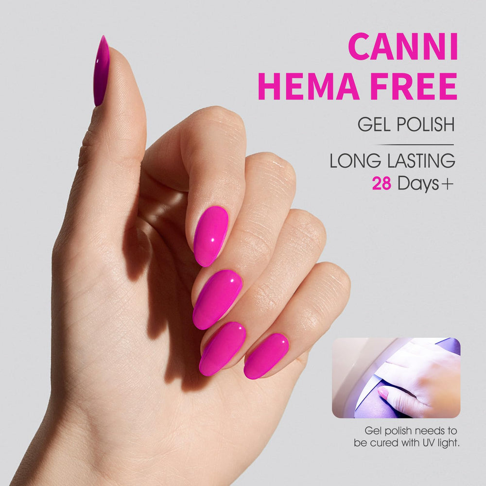 CANNI esmalte gel rosa pastel; tono suave con brillo