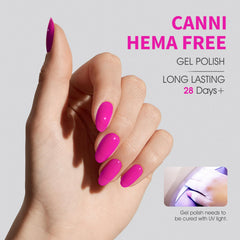 CANNI esmalte gel rosa pastel; tono suave con brillo