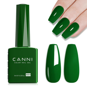 CANNI Esmalte gel verde esmeralda en botella para uñas vibrantes