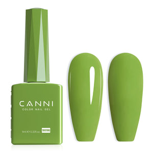 Esmalte gel CANNI verde lima pastel en botella, color preciso para manicura.