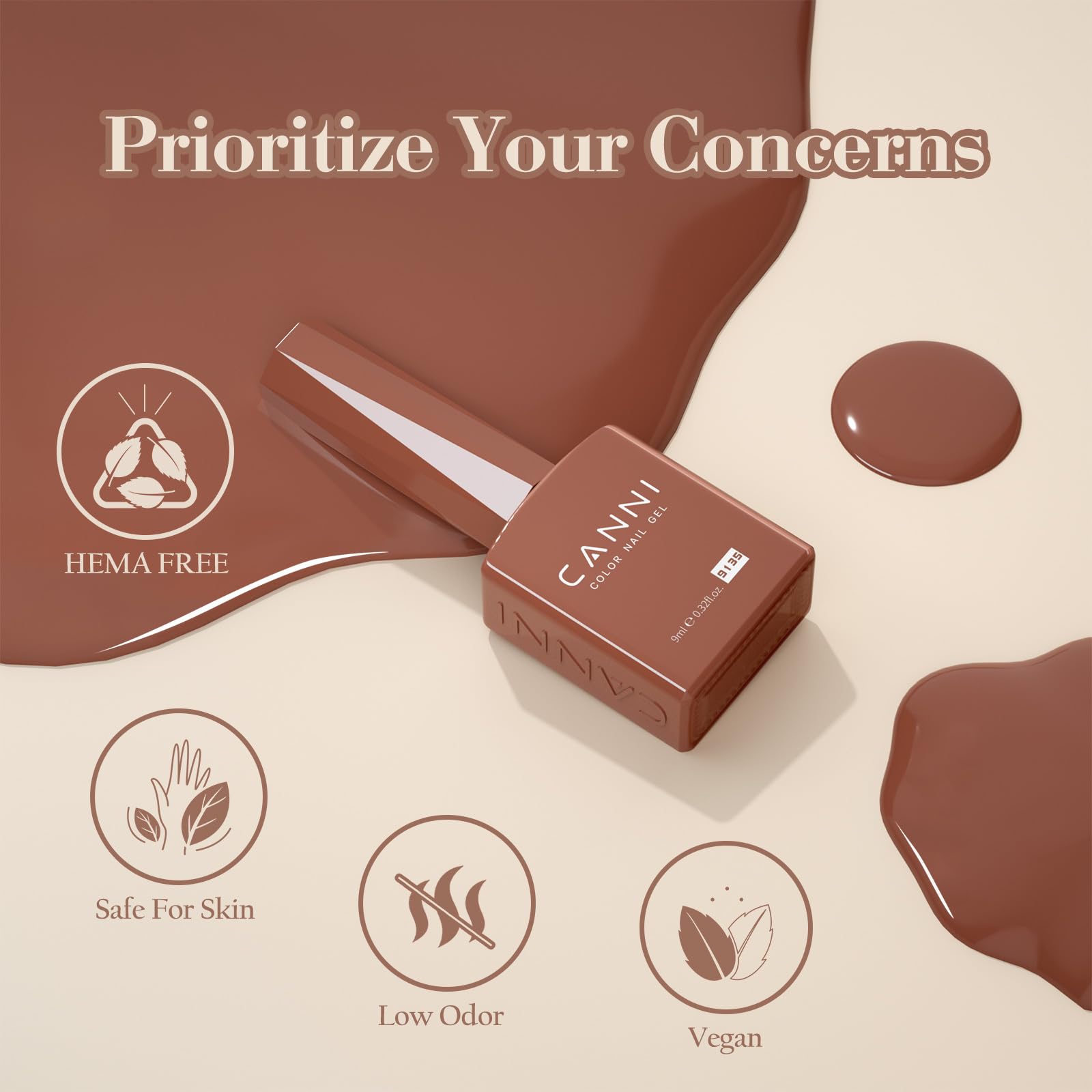 CANNI gel-nail-polish-kit curado en luz UV o LED entre 90 y 120 segundos.